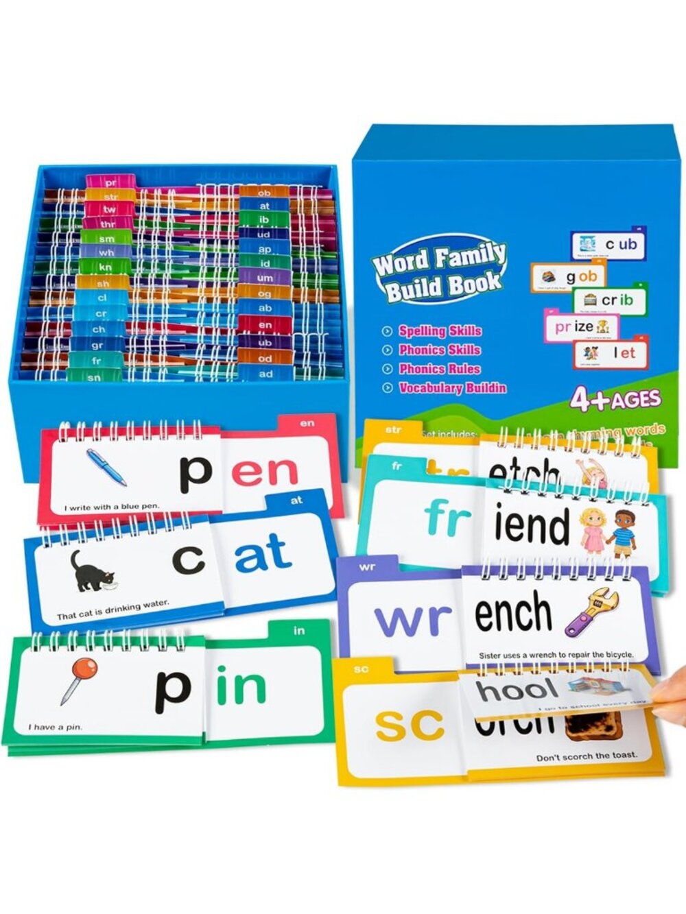 Phonics Flash Cards & Word Family Flip Books for Early Reading Skills